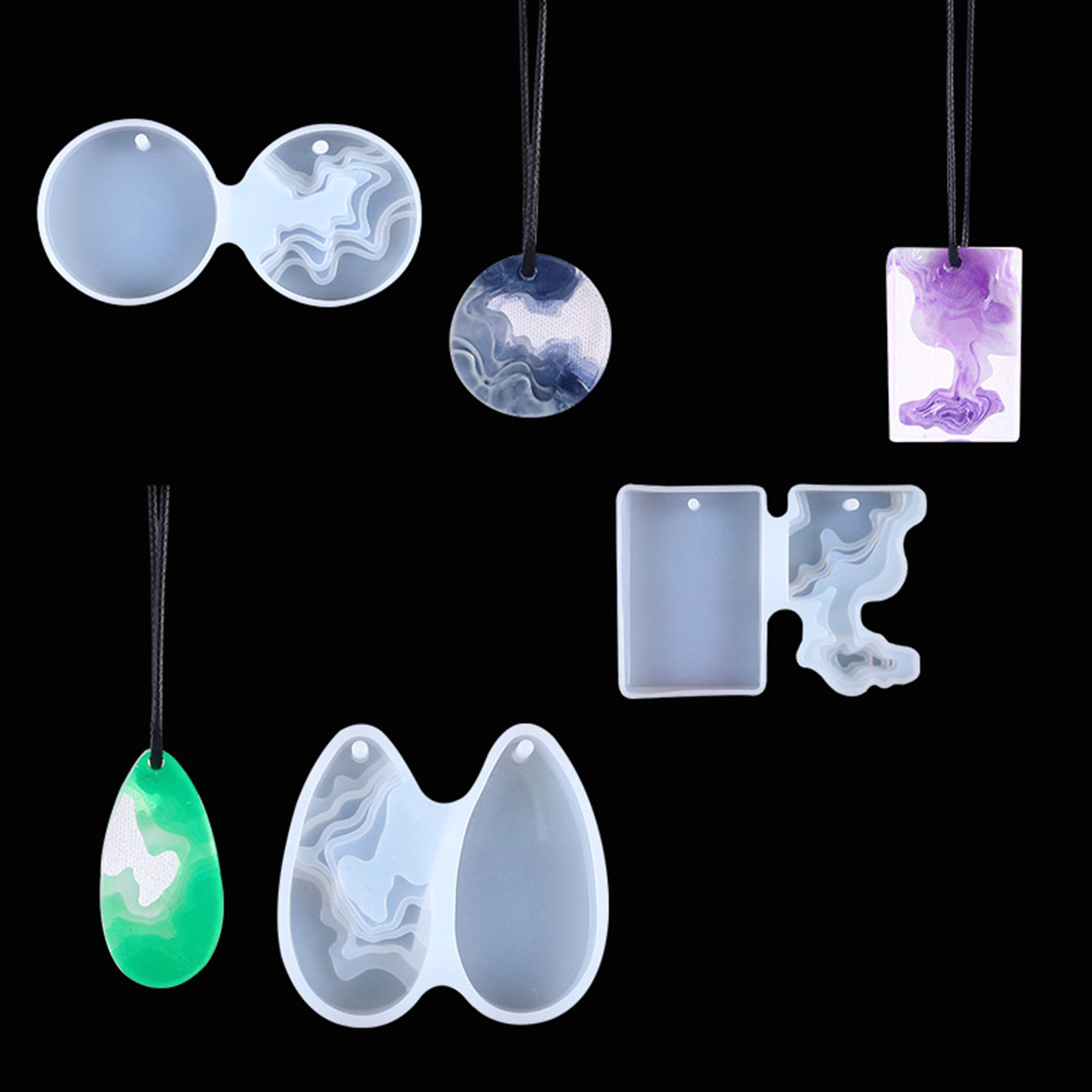 Geode Mold Silicone - 3pcs DIY Crystal Mold Set Round