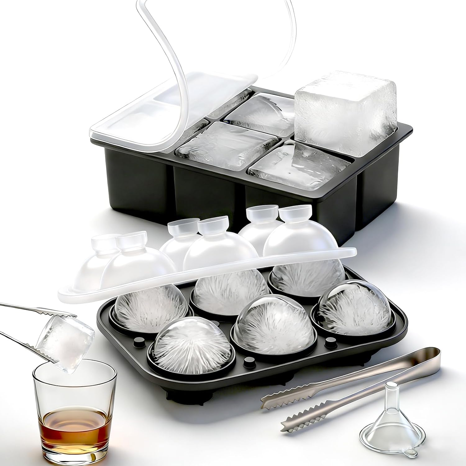 Silicone Mold Tray - Large Square Ice Molds with Sealed