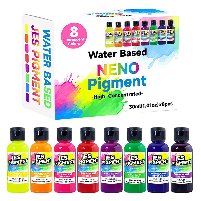 Resin Pigment Set - 8colors/set fluorescent pigment, 30ml/1.01oz liquid pigment