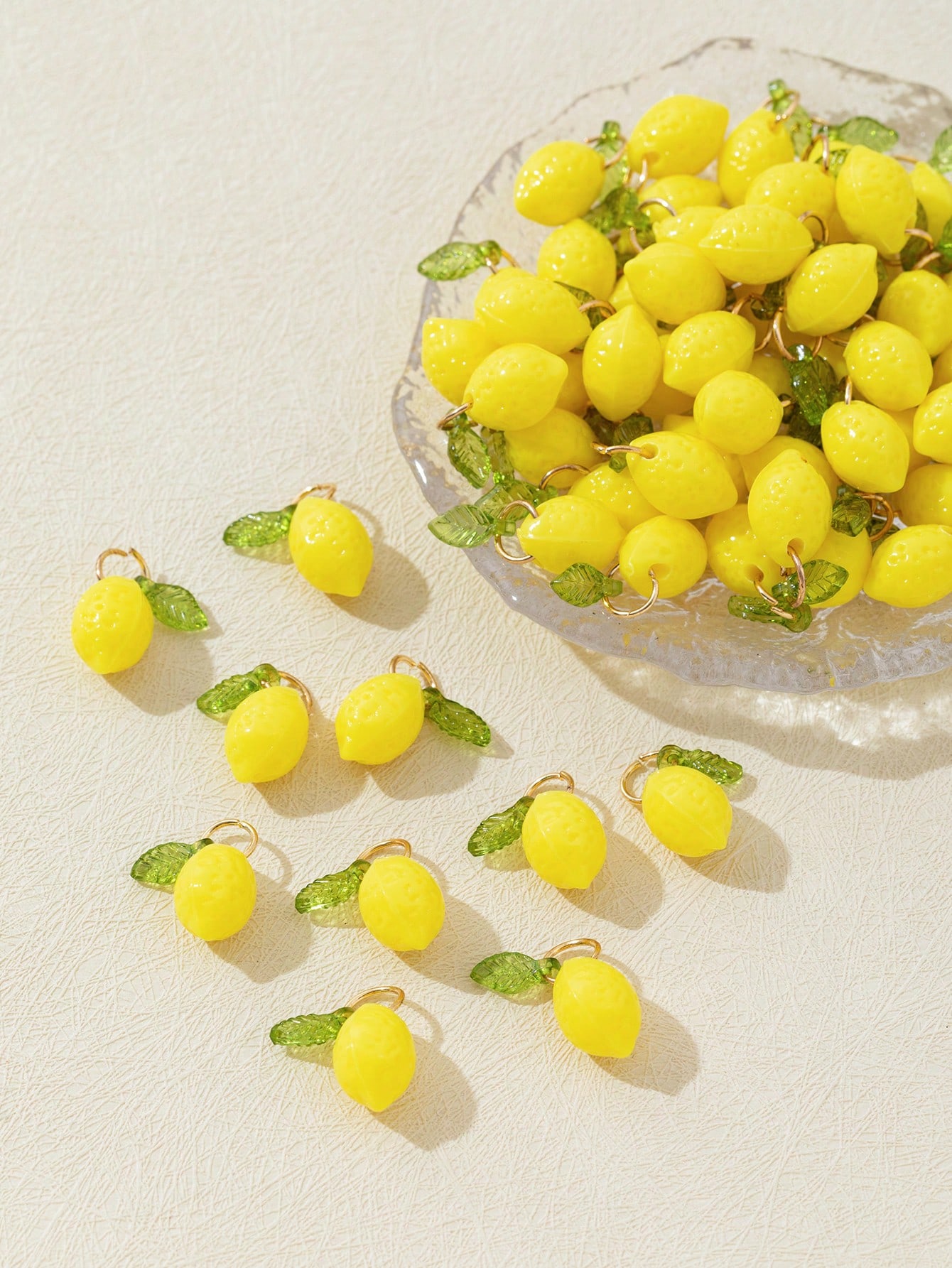 Resin Craft Material - 10Pcs 3D Lemon Resin Charms Pendants