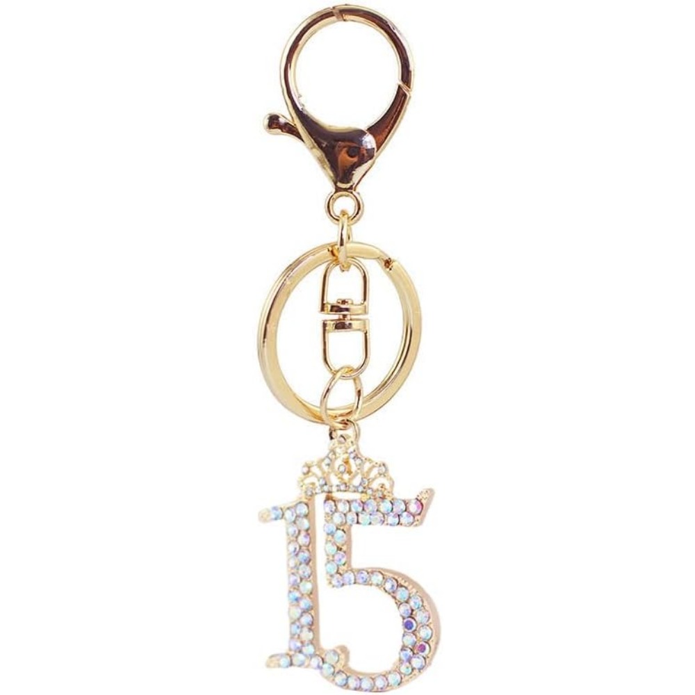 Resin Glitter Pack - Glittering Number 15 Rhinestone Car Keychain
