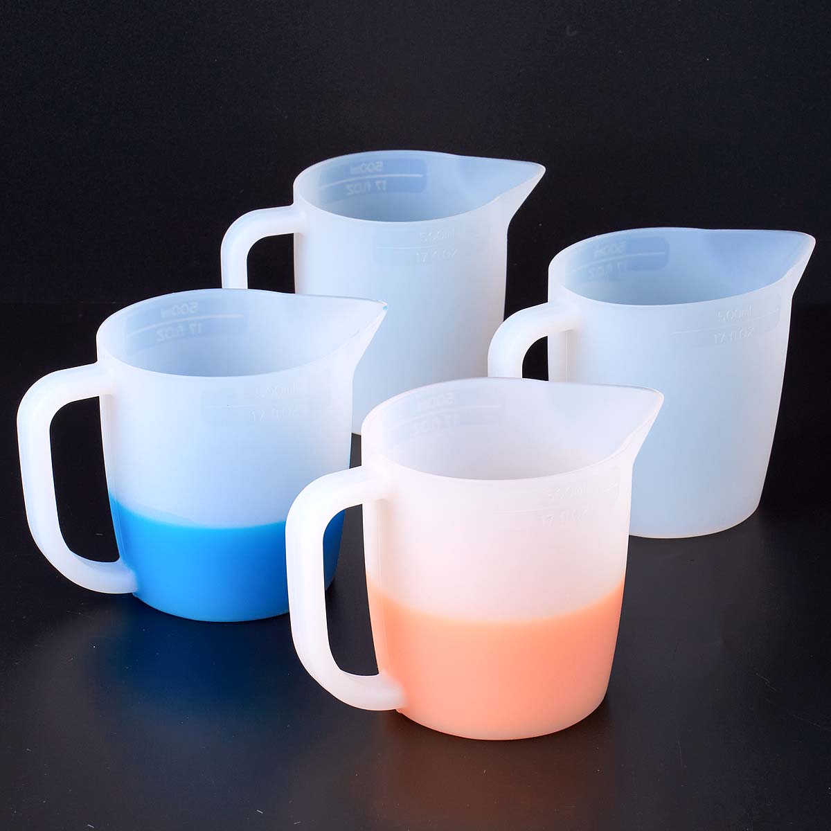 Mixing Cup Silicone - 500ML Silicone Measuring Cup with Handle