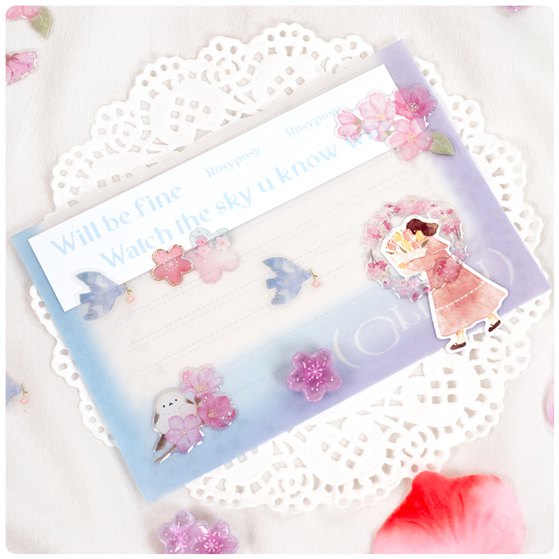 Resin Craft Material - Japanese Style Sakura Crystal 3D Stickers