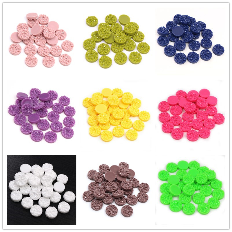 Resin Craft Projects - 40pcs Resin Druzy Cabochons Dome 8/10/12mm