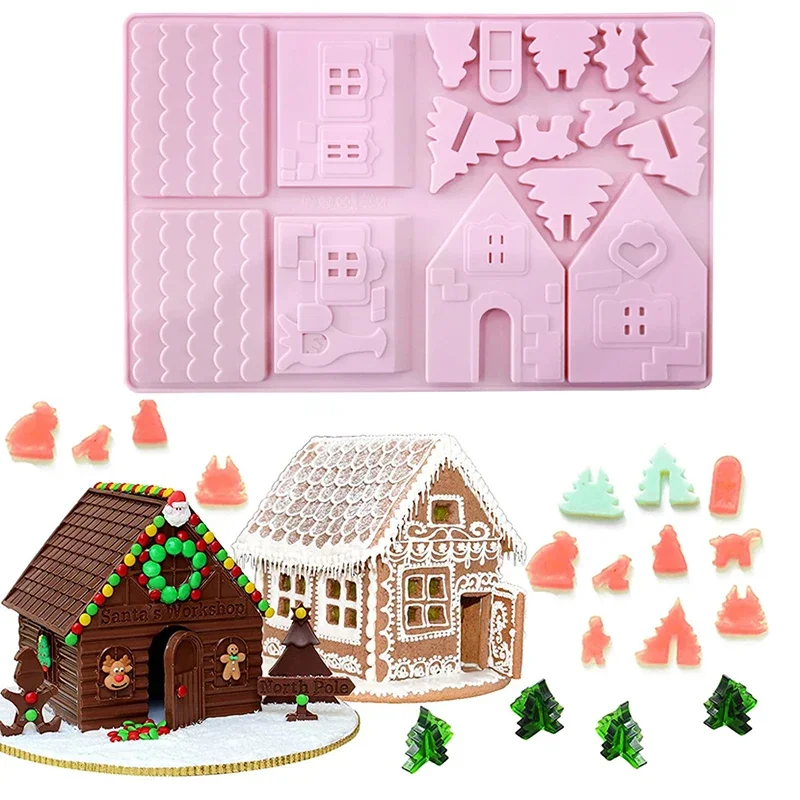 Silicone Mold Tray - Christmas House Building block Chocolate Silicone