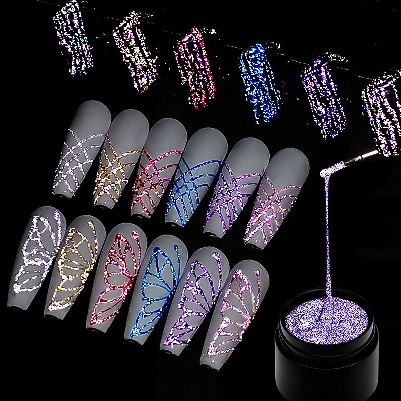 Resin Glitter Pack - 6Pcs/Set Reflective Glitter Spider Gel Nail