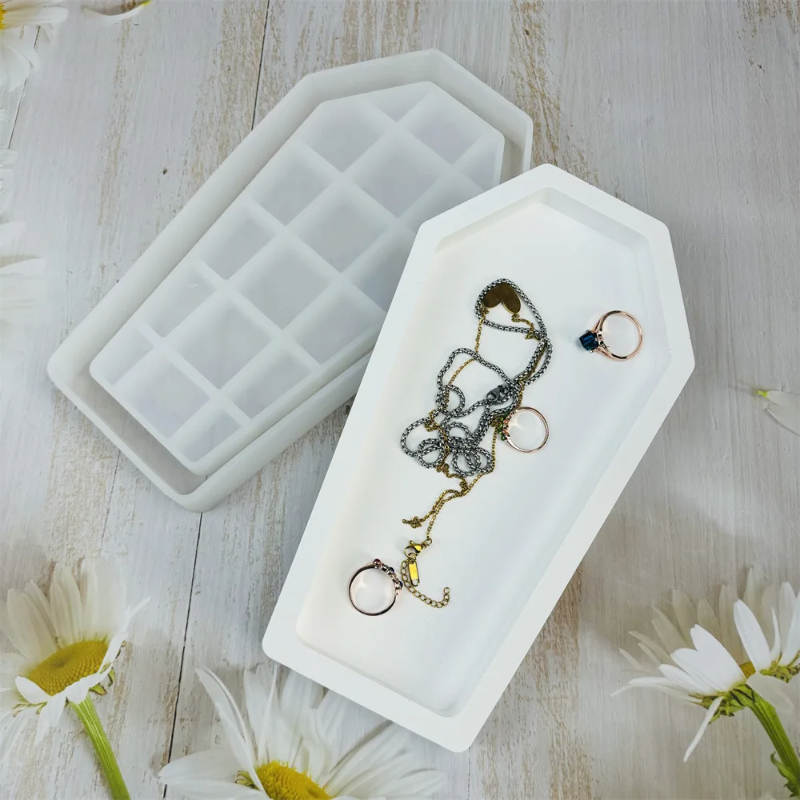 Serving Tray Mold - Halloween Coffin Resin Mold Tray Storage
