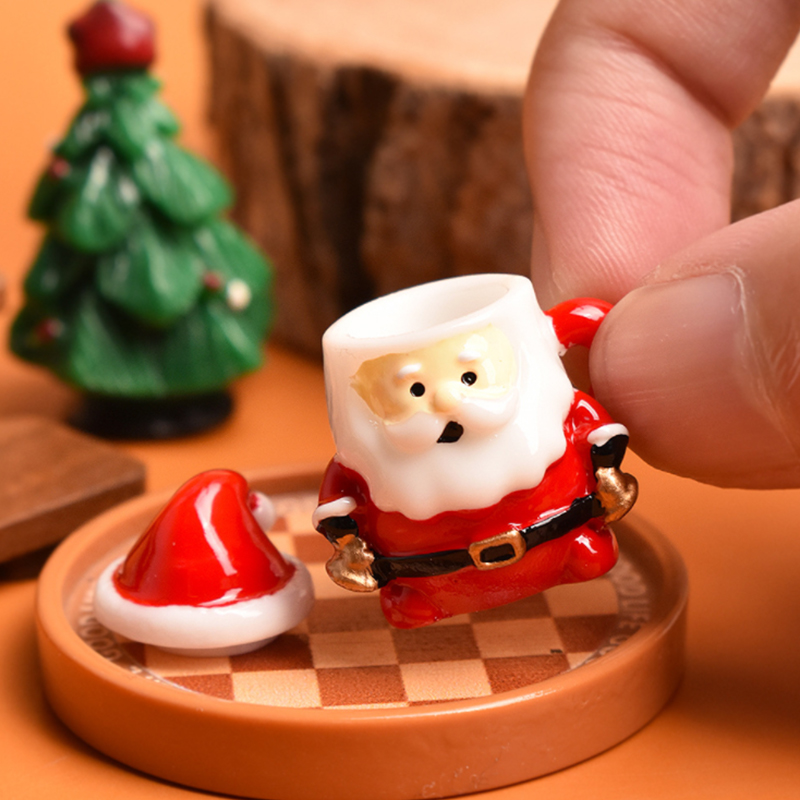 Resin Craft Material - Mini Santa Teacup Ornament - Resin