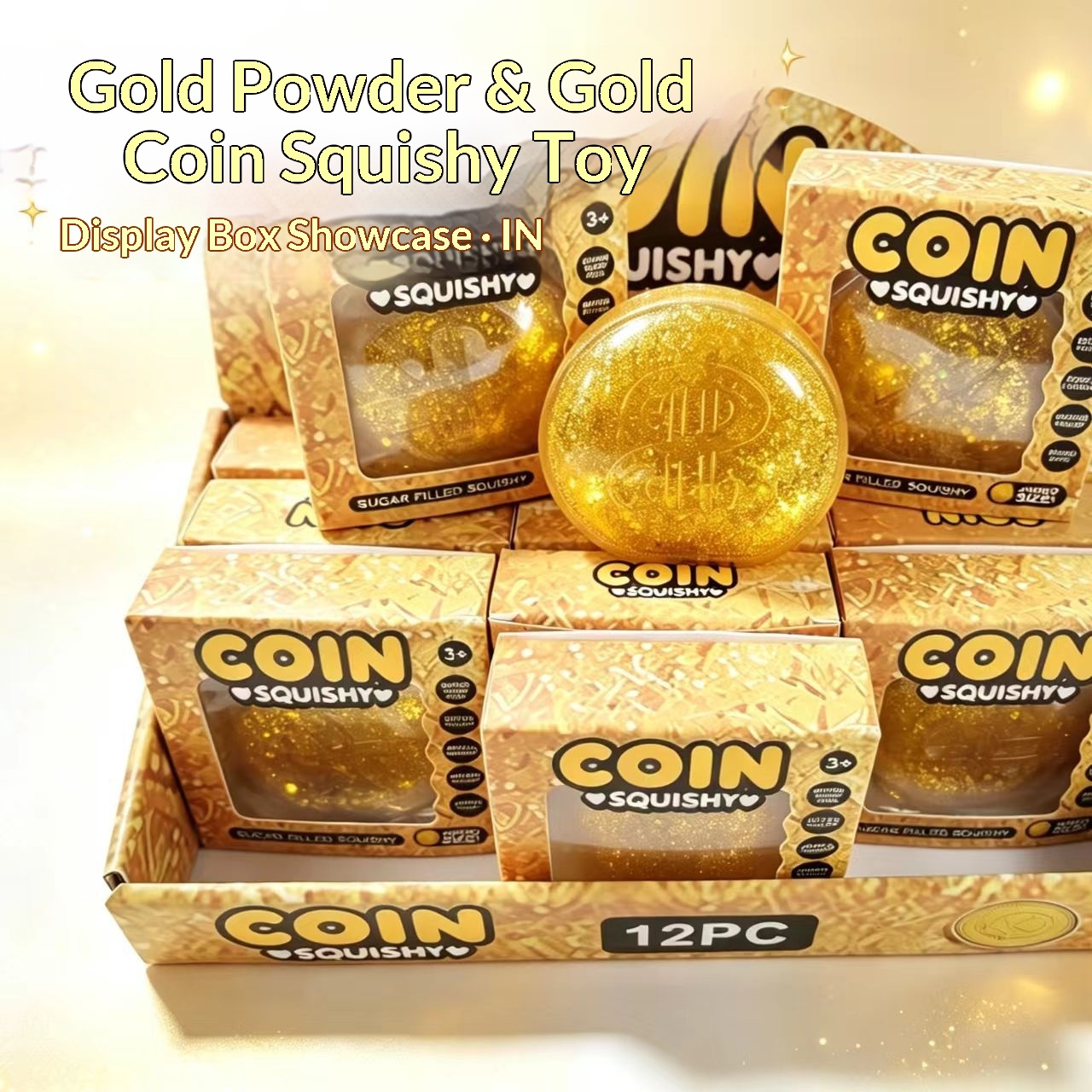 Resin Craft Material - 12pcs/Full Case 8.5cm Glitter Simulated Dollar