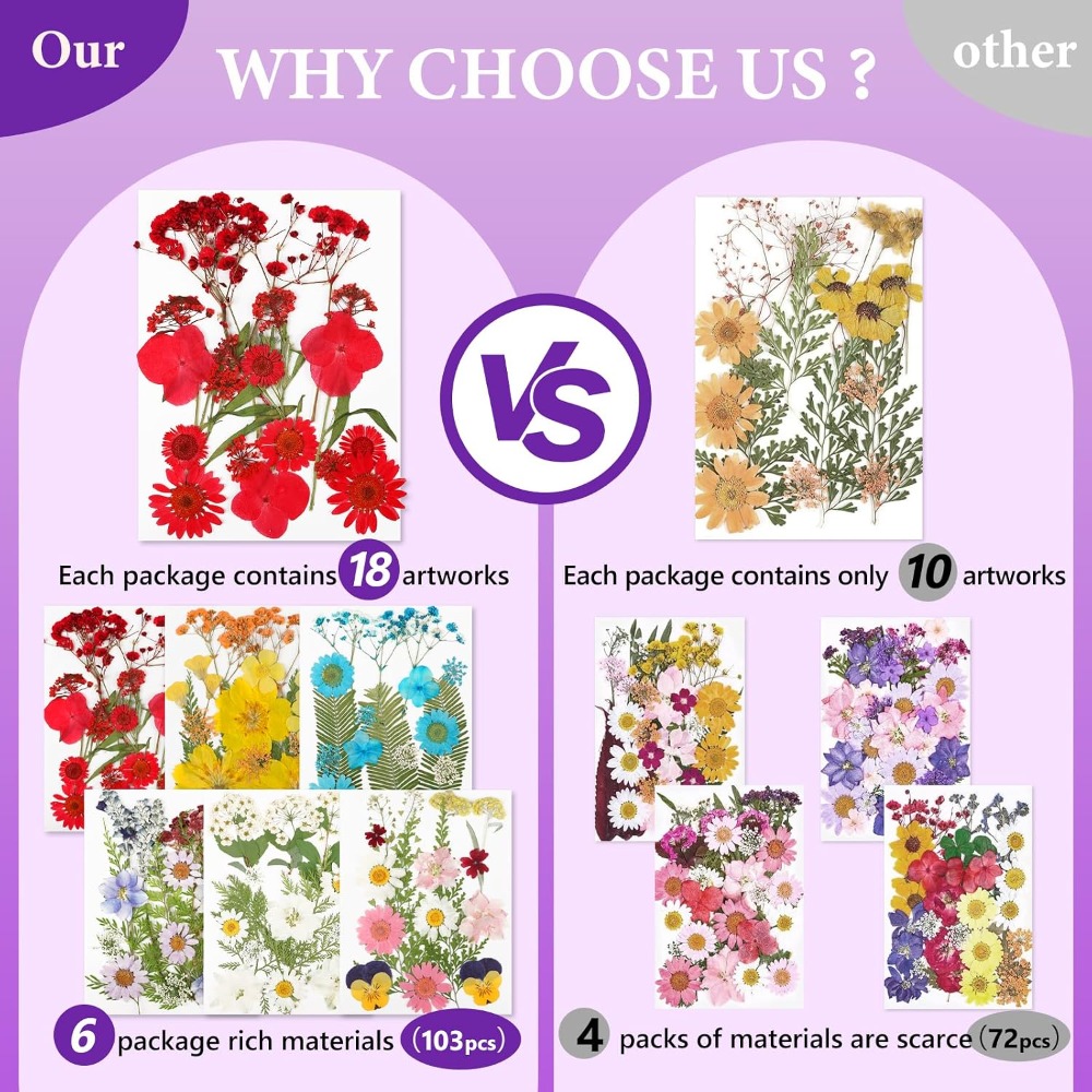 Dried Pressed Flowers for Resi - Dried Flower Bulk 评论和价格