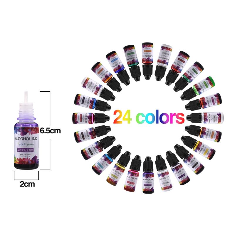 24 Color/Set 10ml  Resin Pigme - Resin Dye Alcohol 评论和价格