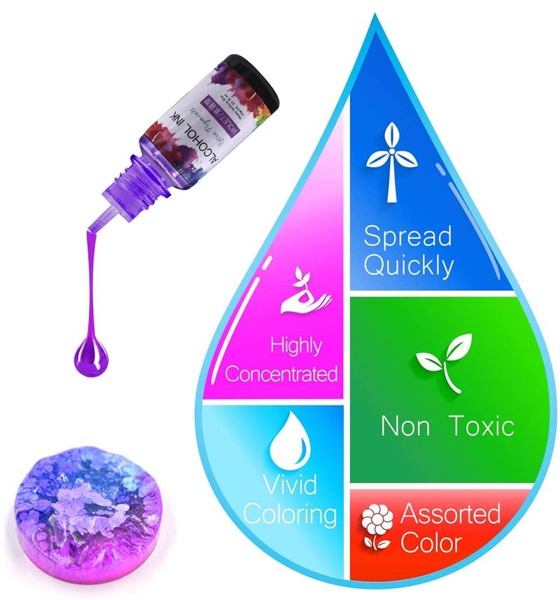 24 Color/Set 10ml  Resin Pigme - Resin Dye Alcohol 评论和价格