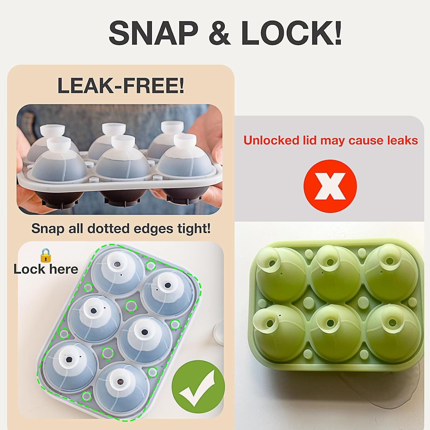Large Square Ice Molds with Se - Silicone Mold Tray 评论和价格
