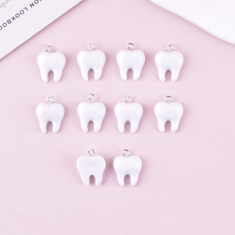 10pcs Cute White Teeth Resin P - Resin Craft Projects 评论和价格