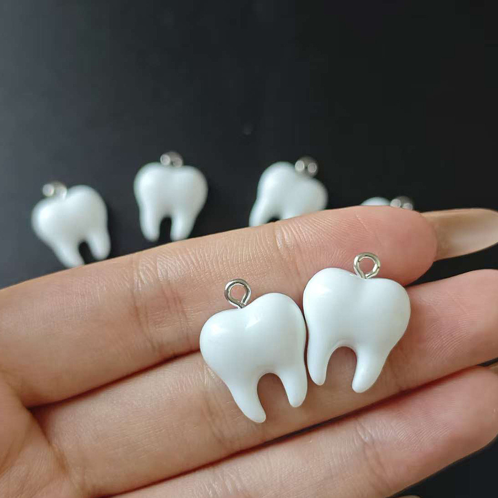 10pcs Cute White Teeth Resin P - Resin Craft Projects 评论和价格