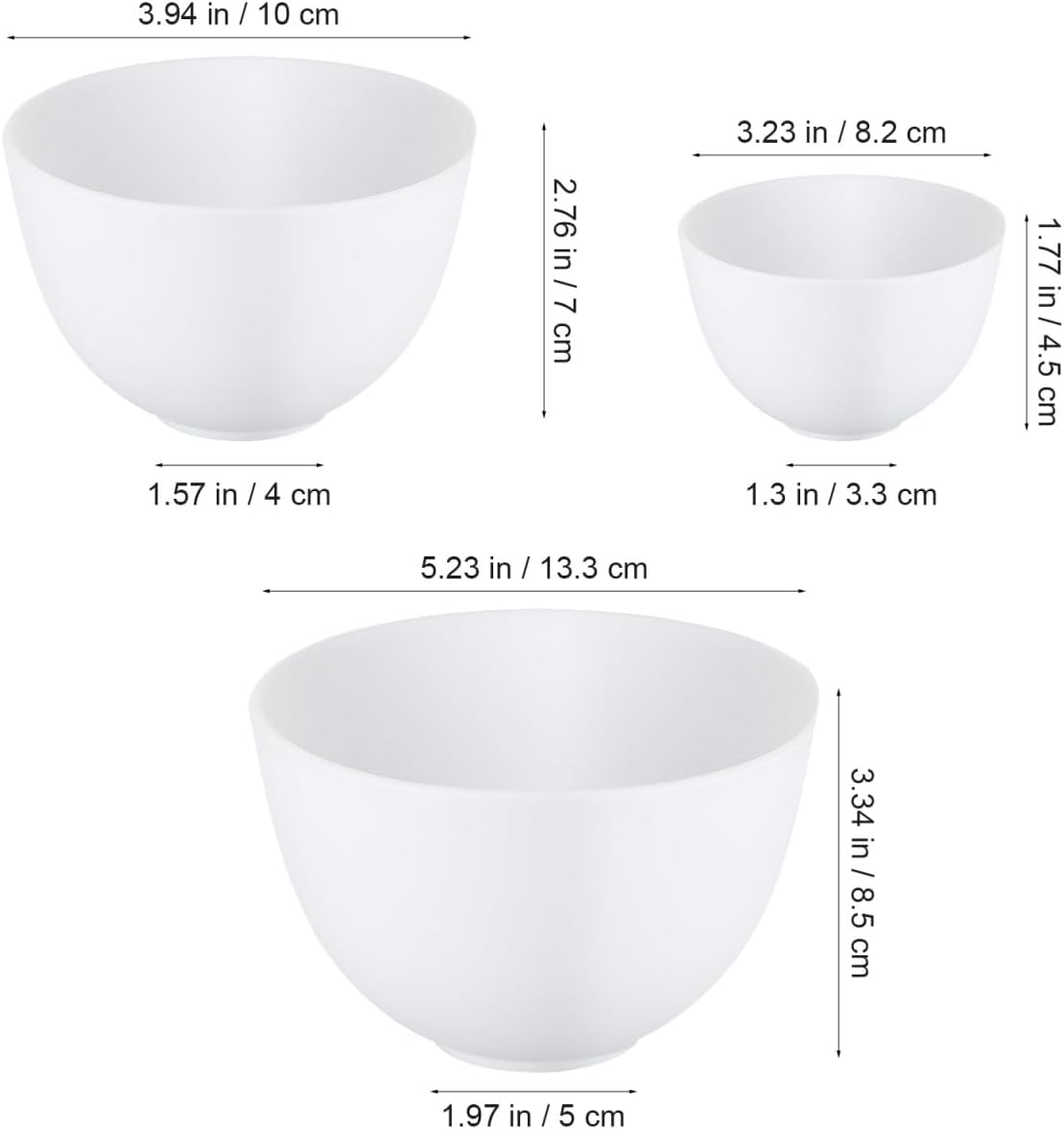 3pcs/set Silicone Bowls White  - Mixing Cup Silicone 评论和价格