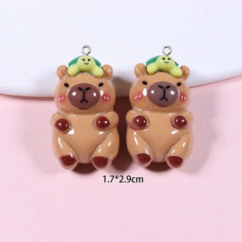 10Pcs Glossy Flatback Capybara - Resin Craft Supplies 评论和价格