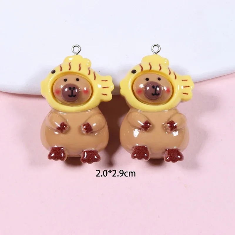 10Pcs Glossy Flatback Capybara - Resin Craft Supplies 评论和价格