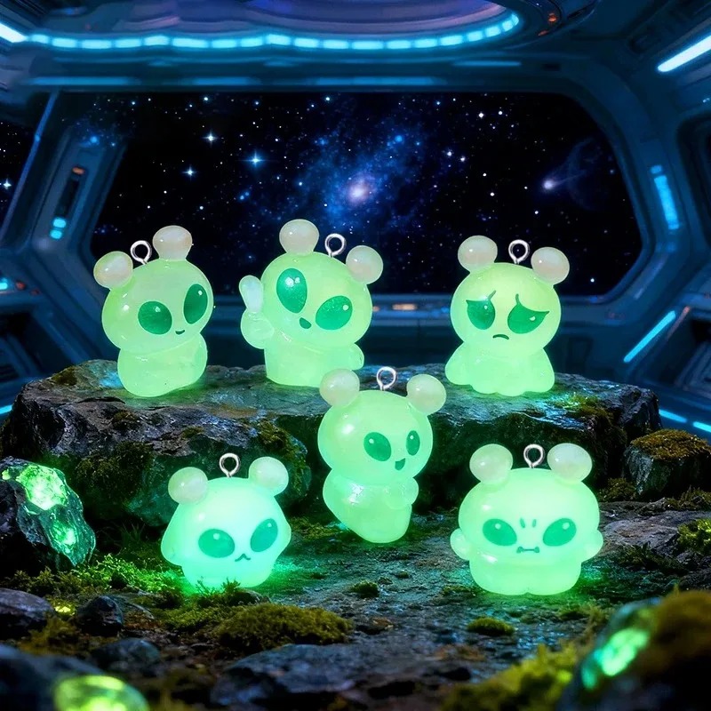 10Pcs Cute Mini Green Alien Re - Resin Craft Projects 评论和价格