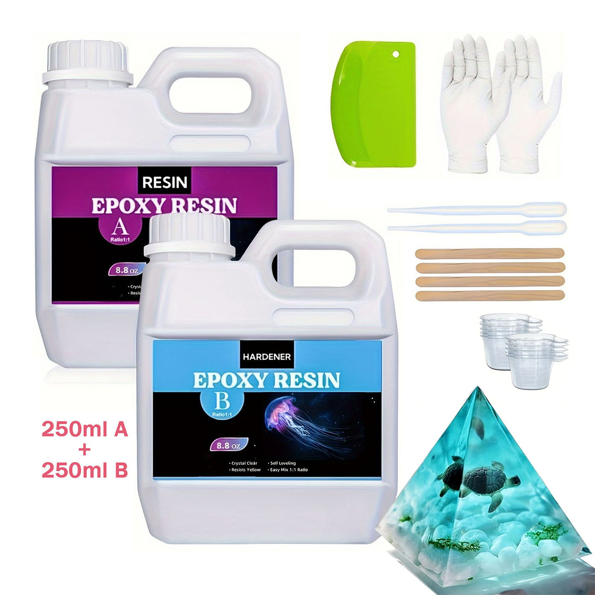 125ml/250ml Crystal Clear Cast - Resin Jewelry Kit 评论和价格