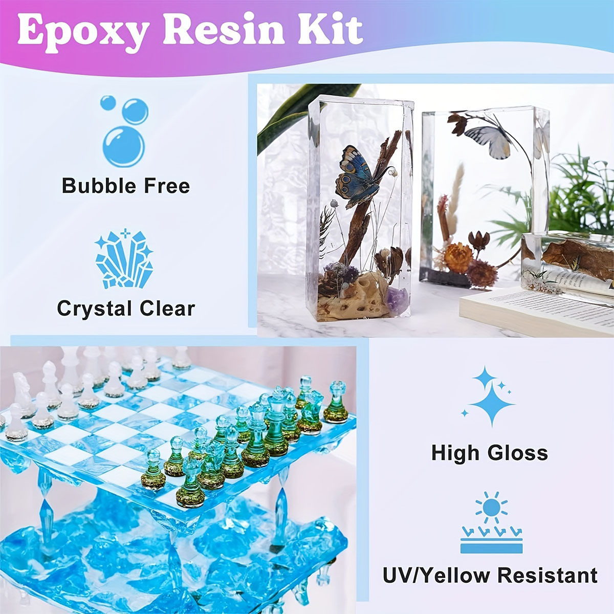 125ml/250ml Crystal Clear Cast - Resin Jewelry Kit 评论和价格