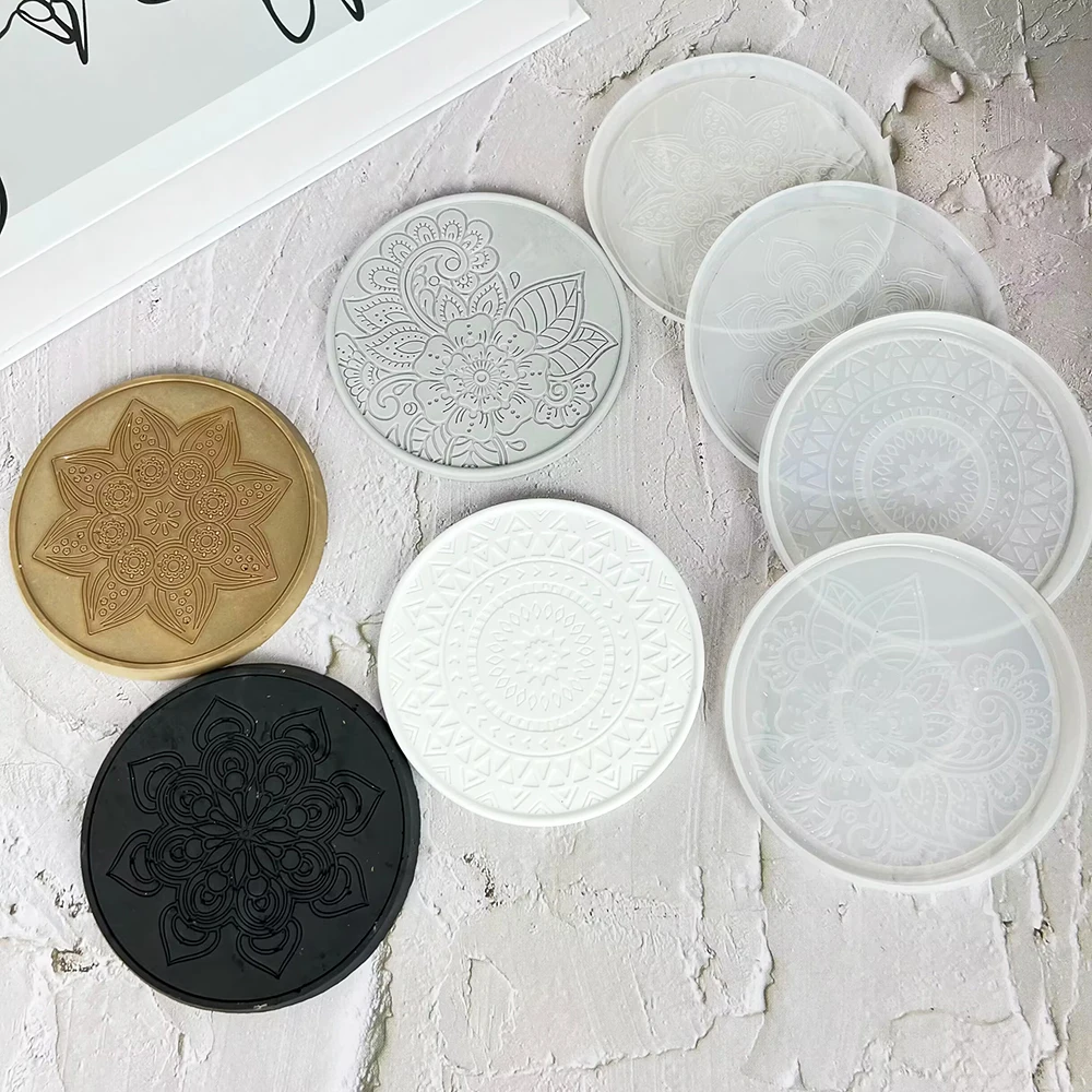 Mandala Round Coaster Resin Si - Coaster Mold Round 评论和价格