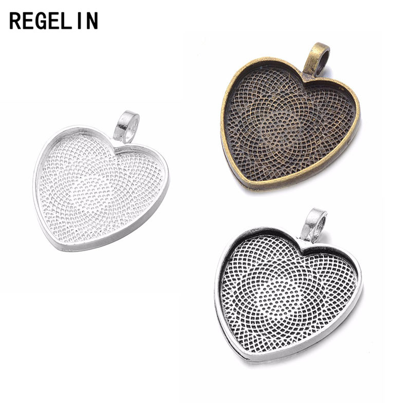 REGELIN Heart Cabochons Settin - Bezels Set Pendant 评论和价格