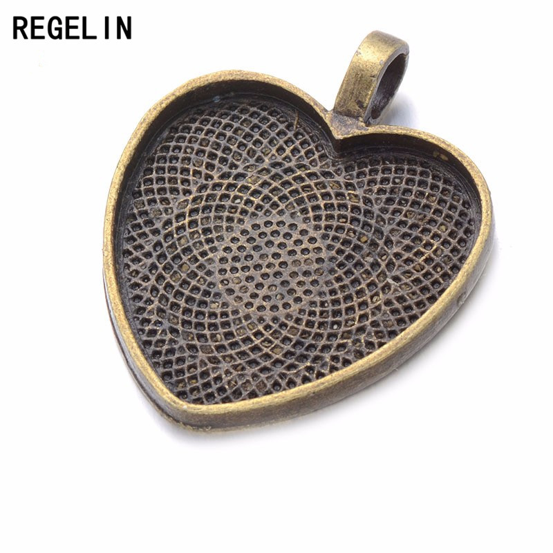 REGELIN Heart Cabochons Settin - Bezels Set Pendant 评论和价格