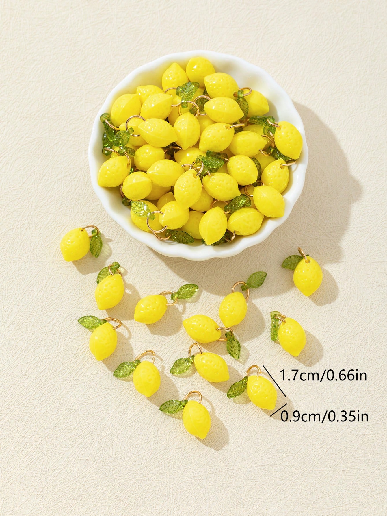 10Pcs 3D Lemon Resin Charms Pe - Resin Craft Material 评论和价格