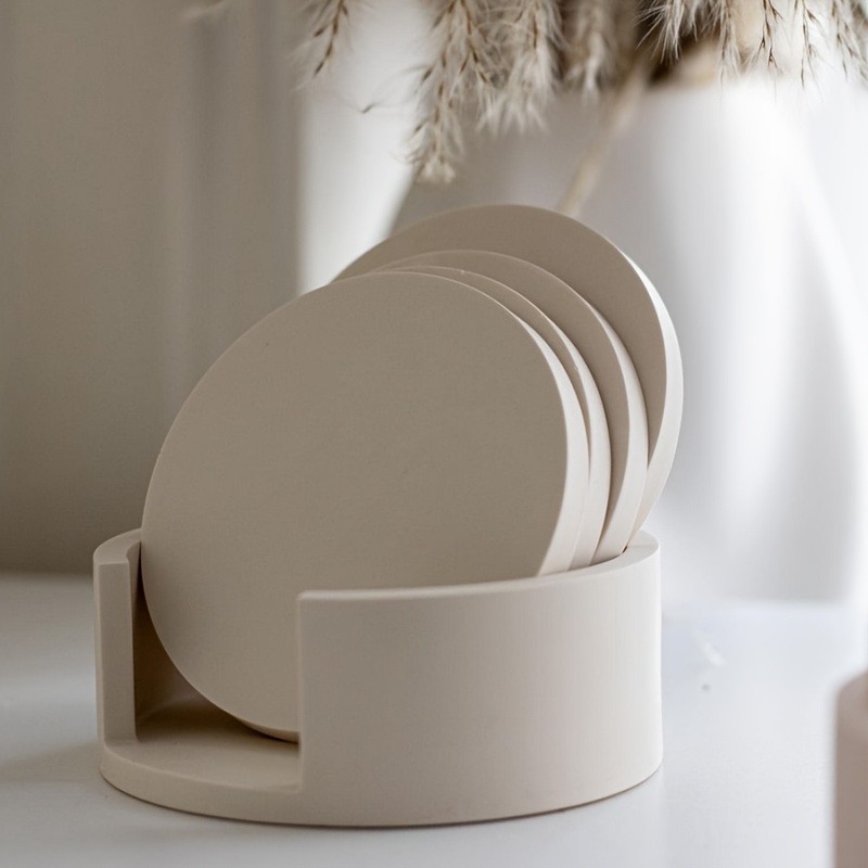 5pcs Round Coaster Silicone Mo - Serving Tray Mold 评论和价格