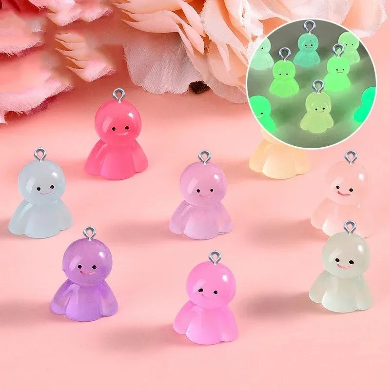 10Pcs Glow In Dark Cartoon Dol - Resin Craft Material 评论和价格
