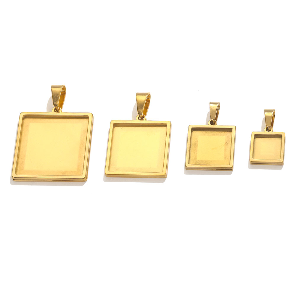 5pcs Stainless Steel Pendant C - Bezels Set Pendant 评论和价格