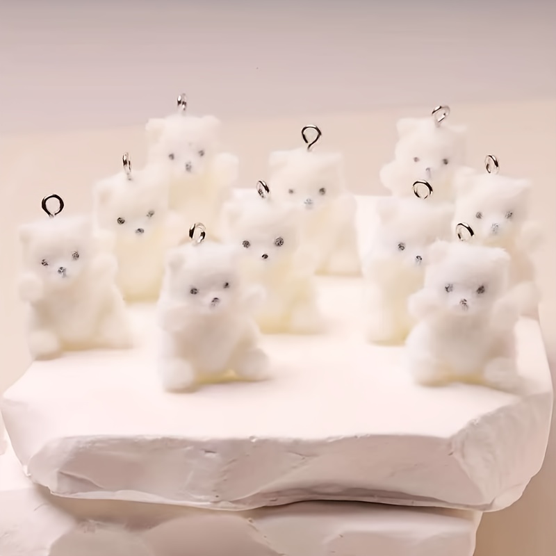 6Pcs Polar Bear Resin Charms C - Resin Craft Material 评论和价格