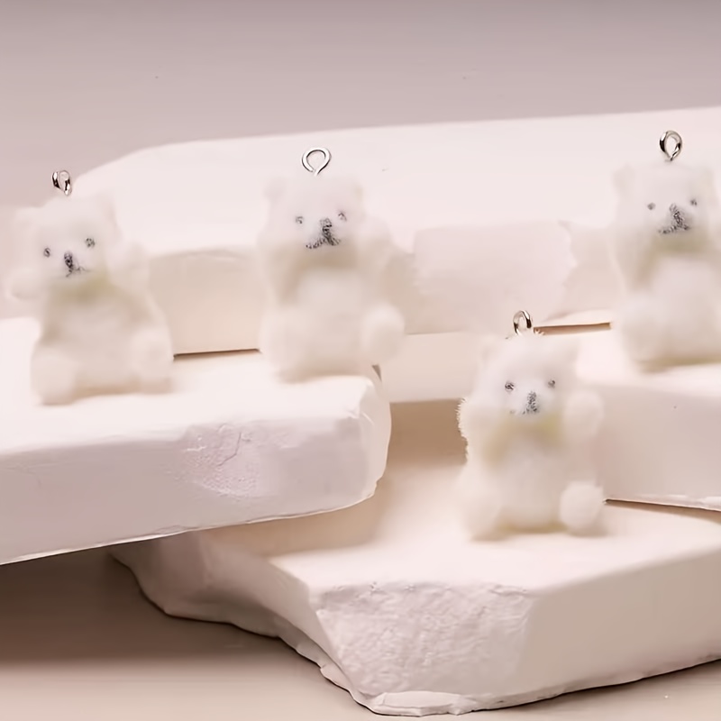 6Pcs Polar Bear Resin Charms C - Resin Craft Material 评论和价格