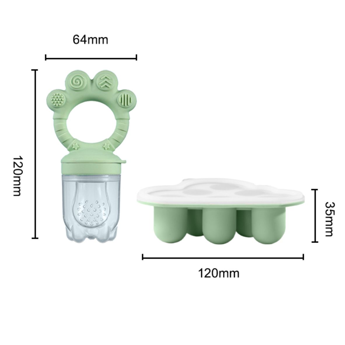 Baby Fruit Food Feeder & Freez - Silicone Mold Tray 评论和价格