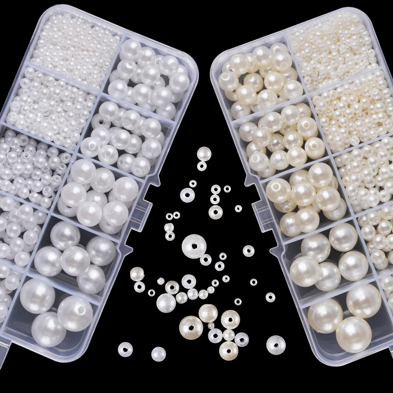 800pcs Artificial Faux Pearl R - Resin Jewelry Kit 评论和价格