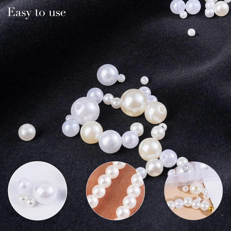 800pcs Artificial Faux Pearl R - Resin Jewelry Kit 评论和价格