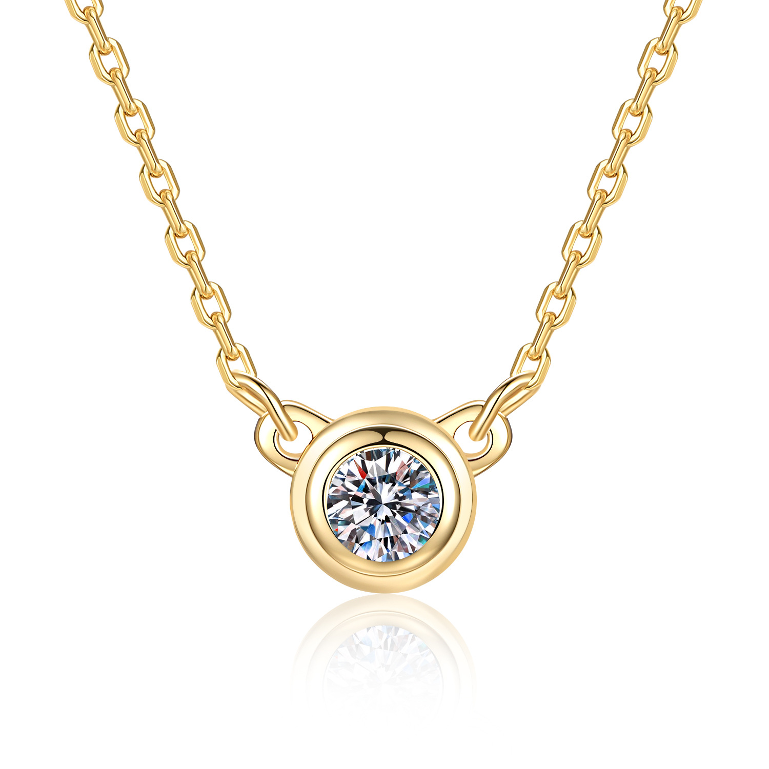 S925 Sterling Silver Moissanit - Bezels Set Pendant 评论和价格