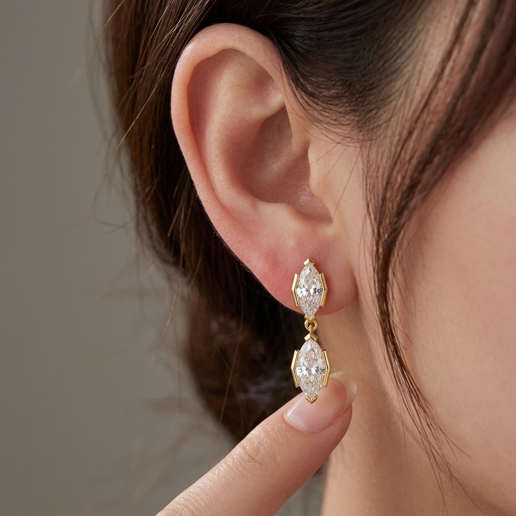 EWYA 3CT Marquise Cut Moissani - Bezels Set Pendant 评论和价格