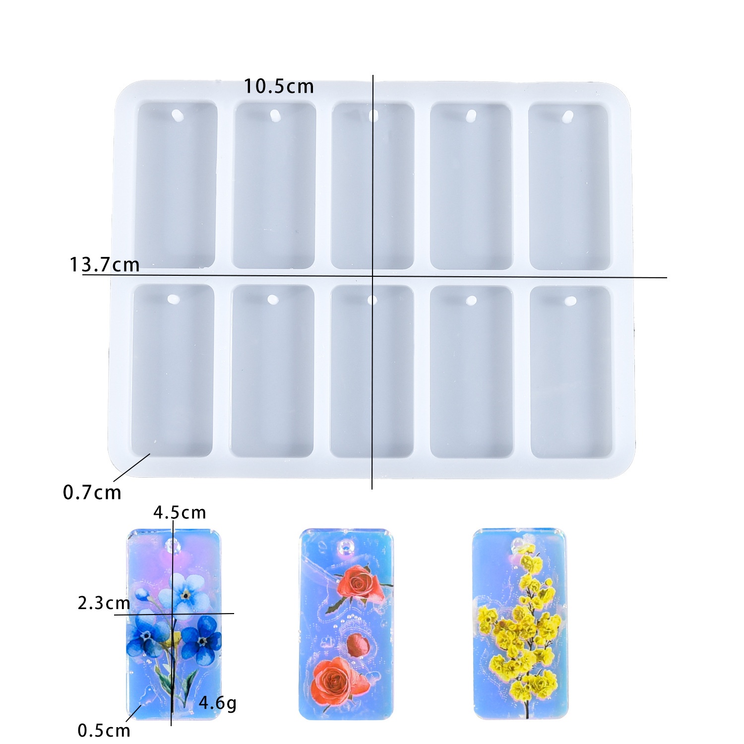 DIY epoxy resin mold 10-connec - Silicone Mold Tray 评论和价格