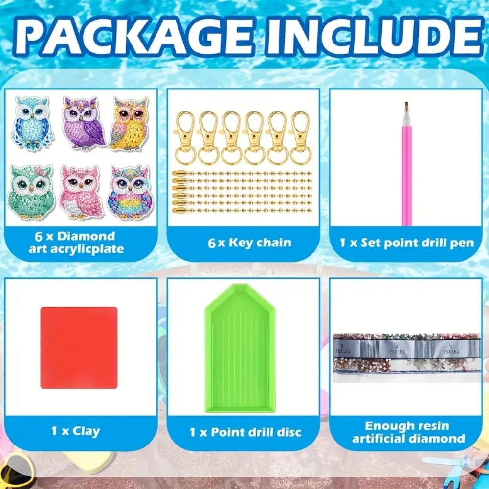 6-piece/set DIY Diamond Keycha - Resin Craft Ideas 评论和价格