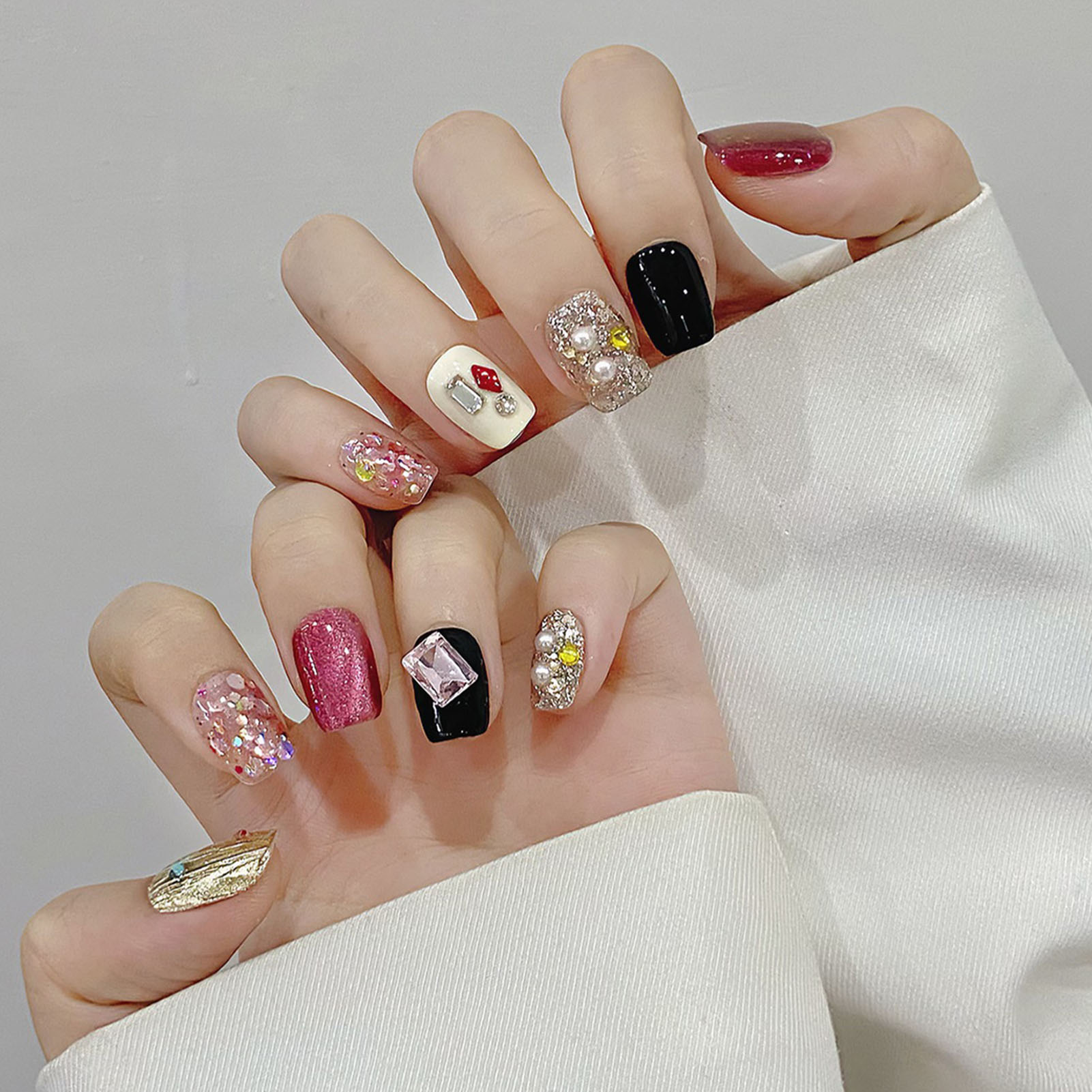 Handmade Press on Nails Glitte - Resin Craft Material 评论和价格