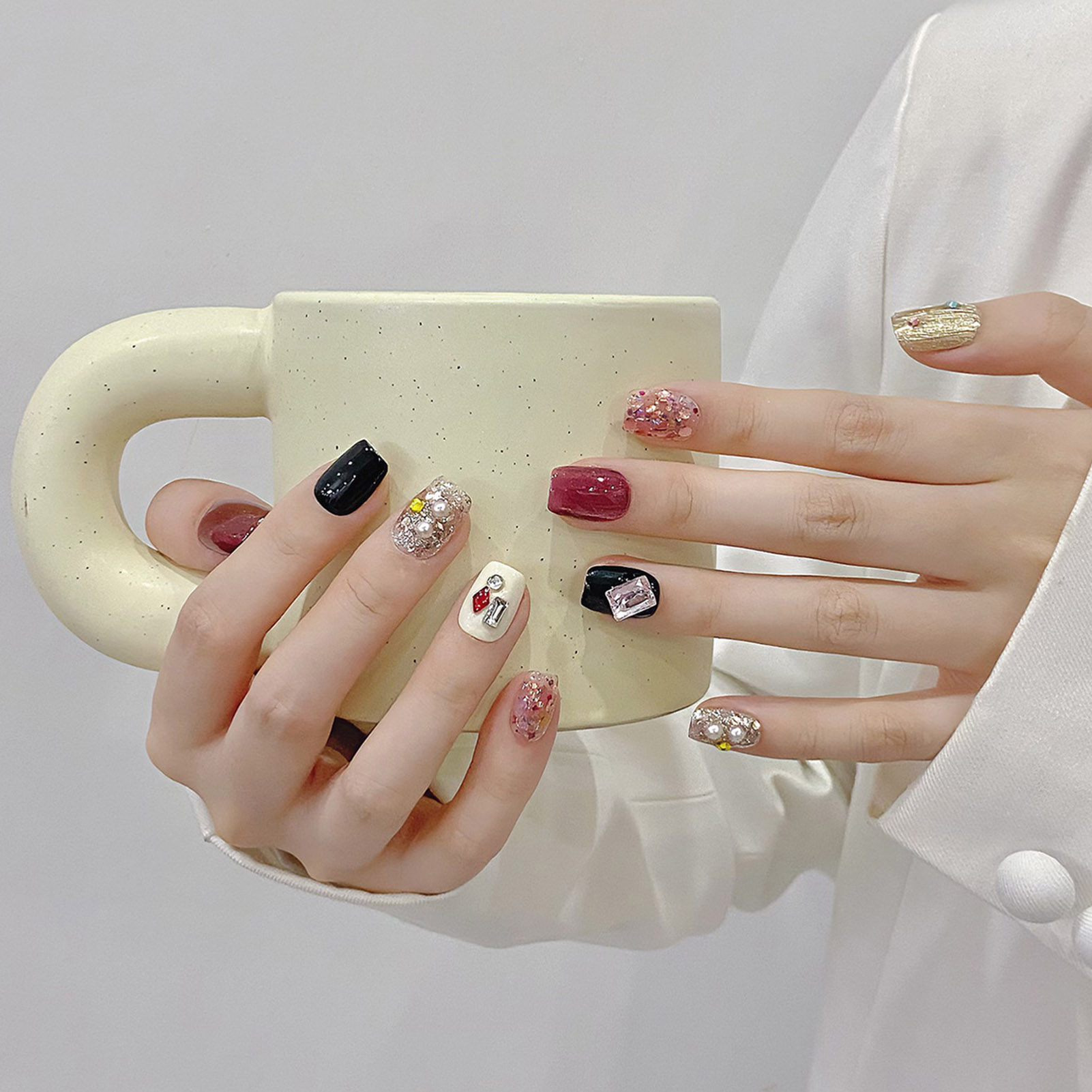 Handmade Press on Nails Glitte - Resin Craft Material 评论和价格