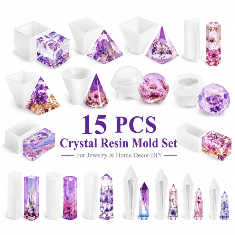 15pcs Crystal Resin Silicone M - Resin Jewelry Kit 评论和价格
