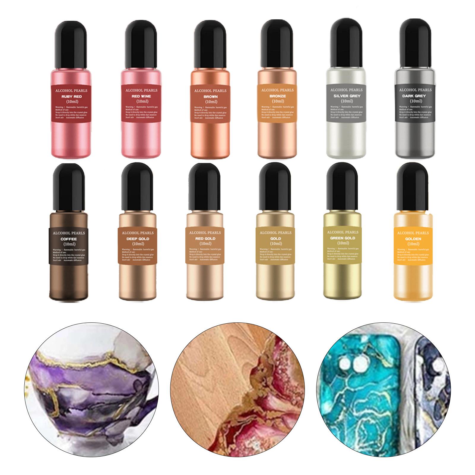 12 Bottles Metallic Alcohol In - Resin Dye Alcohol 评论和价格