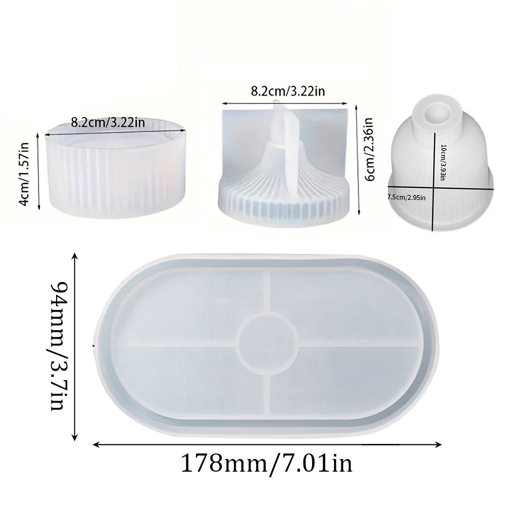 4pcs Silicone Molds Oval Tray  - Silicone Mold Tray 评论和价格