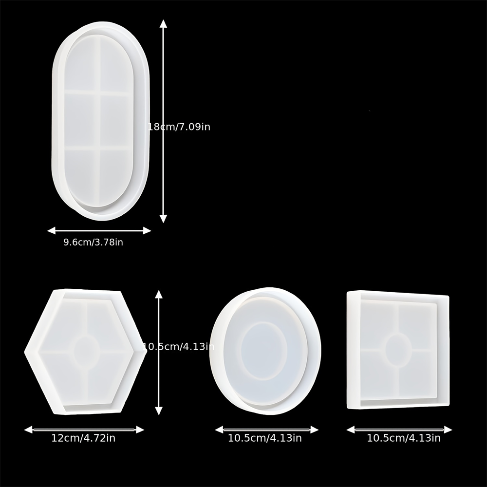 4pcs/Set Storage Tray Coaster  - Serving Tray Mold 评论和价格