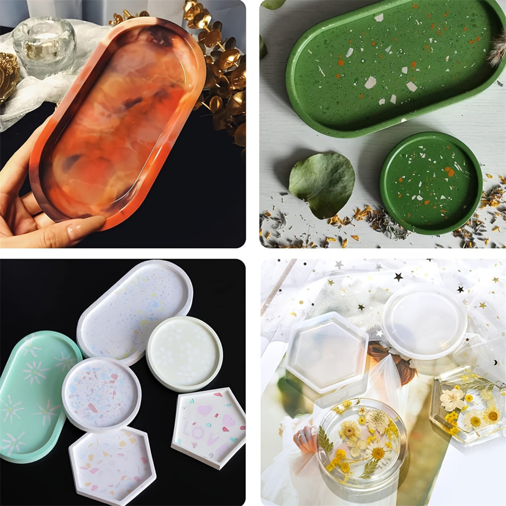 4pcs/Set Storage Tray Coaster  - Serving Tray Mold 评论和价格
