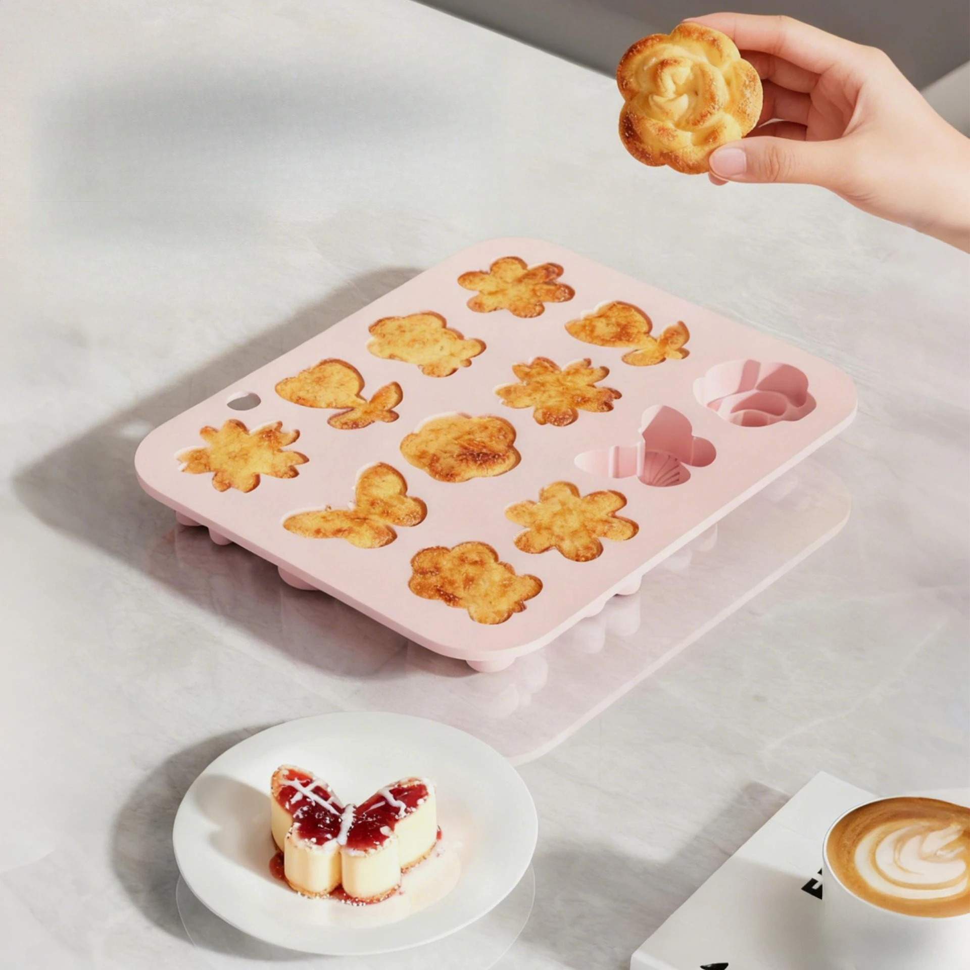 Silicone Flower Shape Cake Mol - Silicone Mold Tray 评论和价格