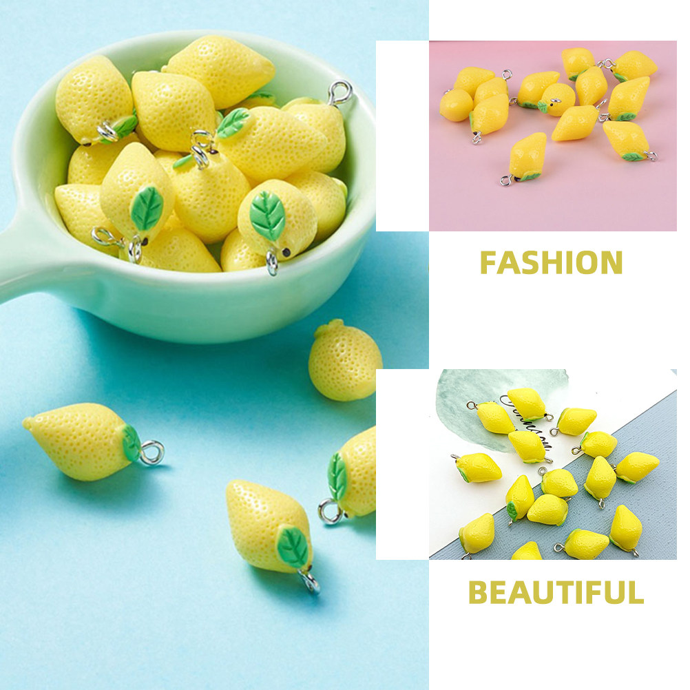 20Pcs Lemon Resin Charms DIY J - Resin Craft Supplies 评论和价格